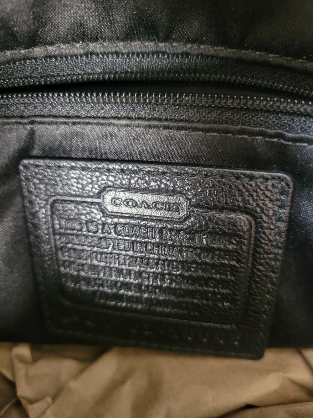 Coach Black Pebbled Leather Shoulder Bag | Gold Hardware | Classic Hobo Style - Picture 10 of 14